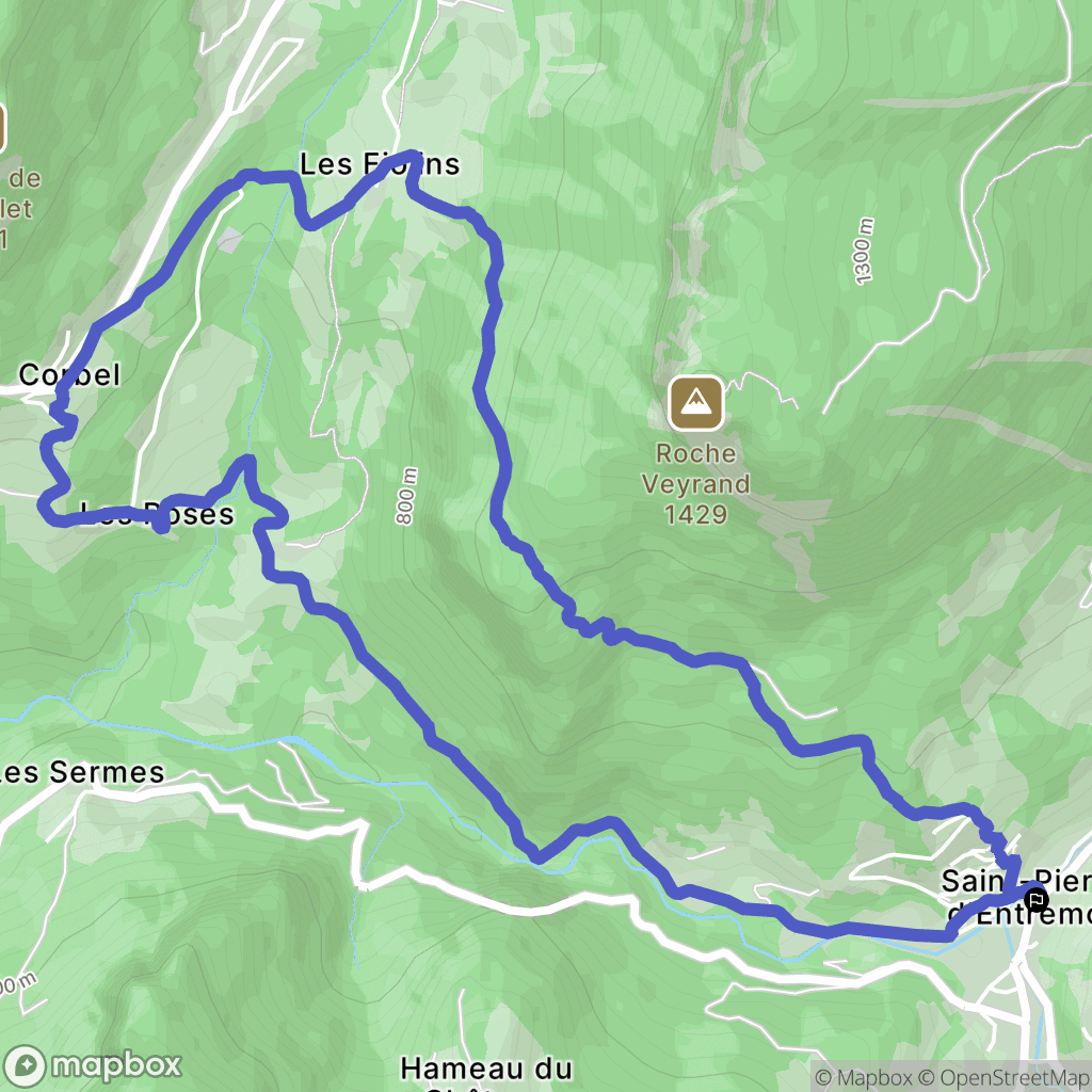 Saint-Pierre-d'Entremont : carte du parcours de randonnée - France