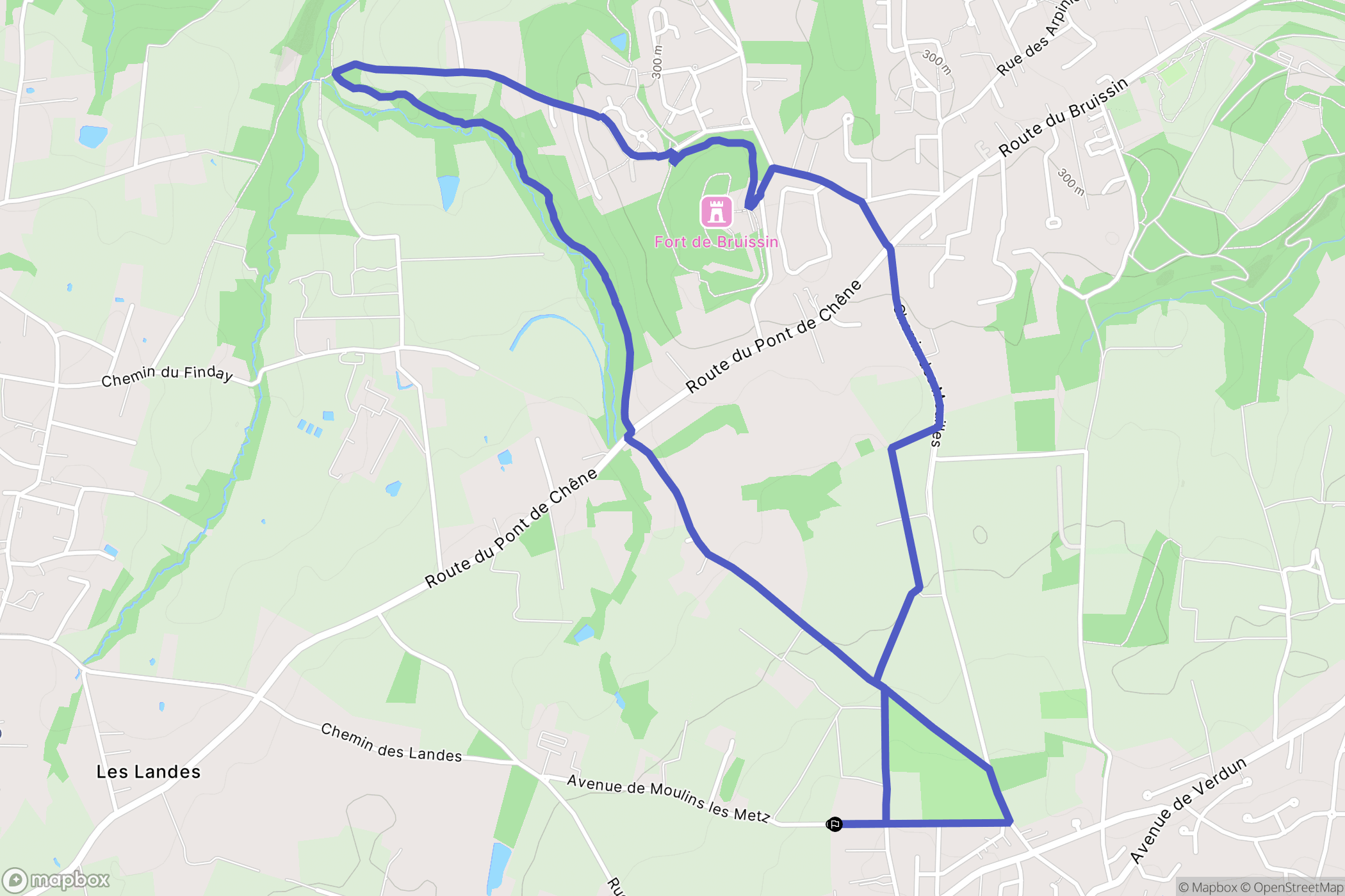 Chaponost : carte du parcours de randonnée - France