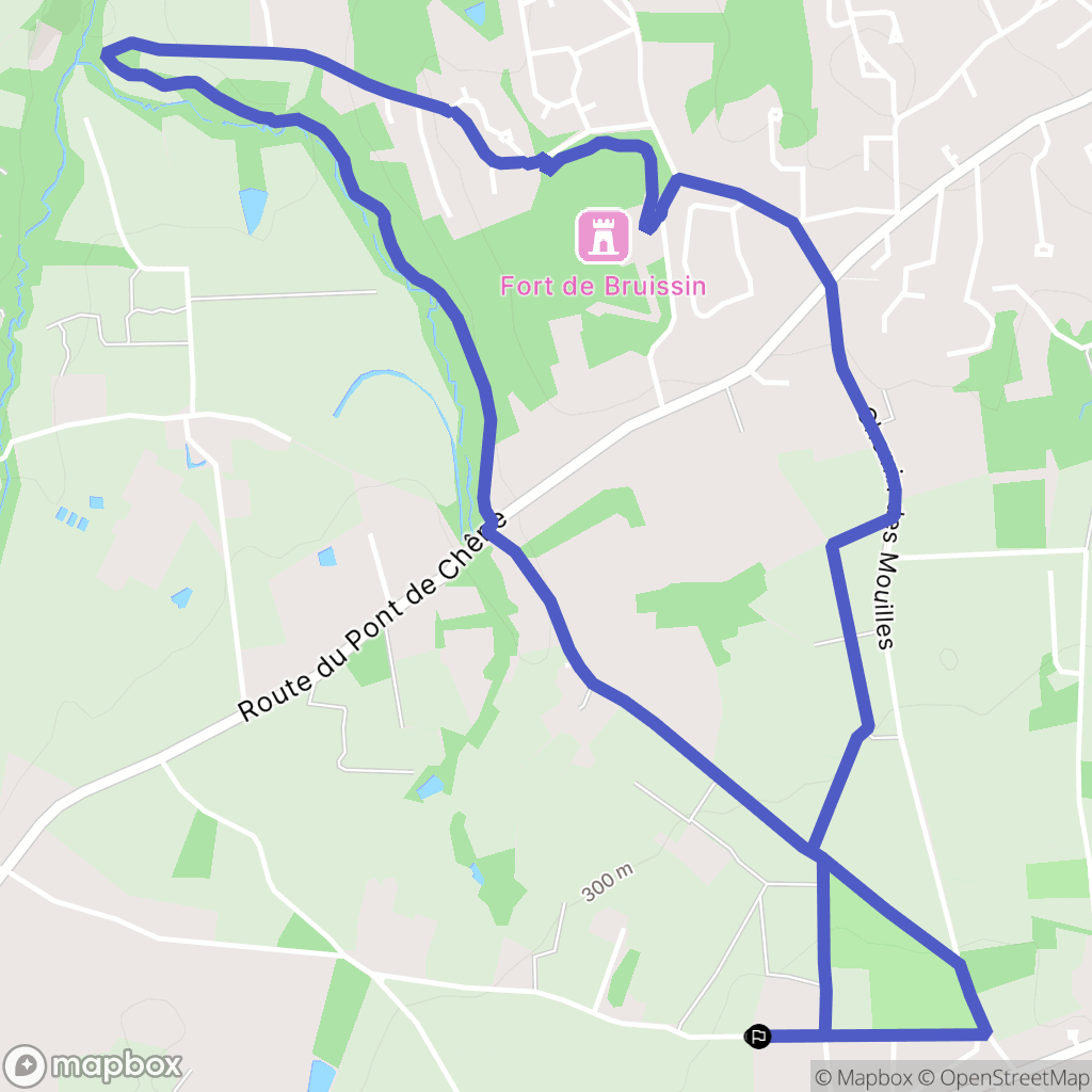 Chaponost : carte du parcours de randonnée - France