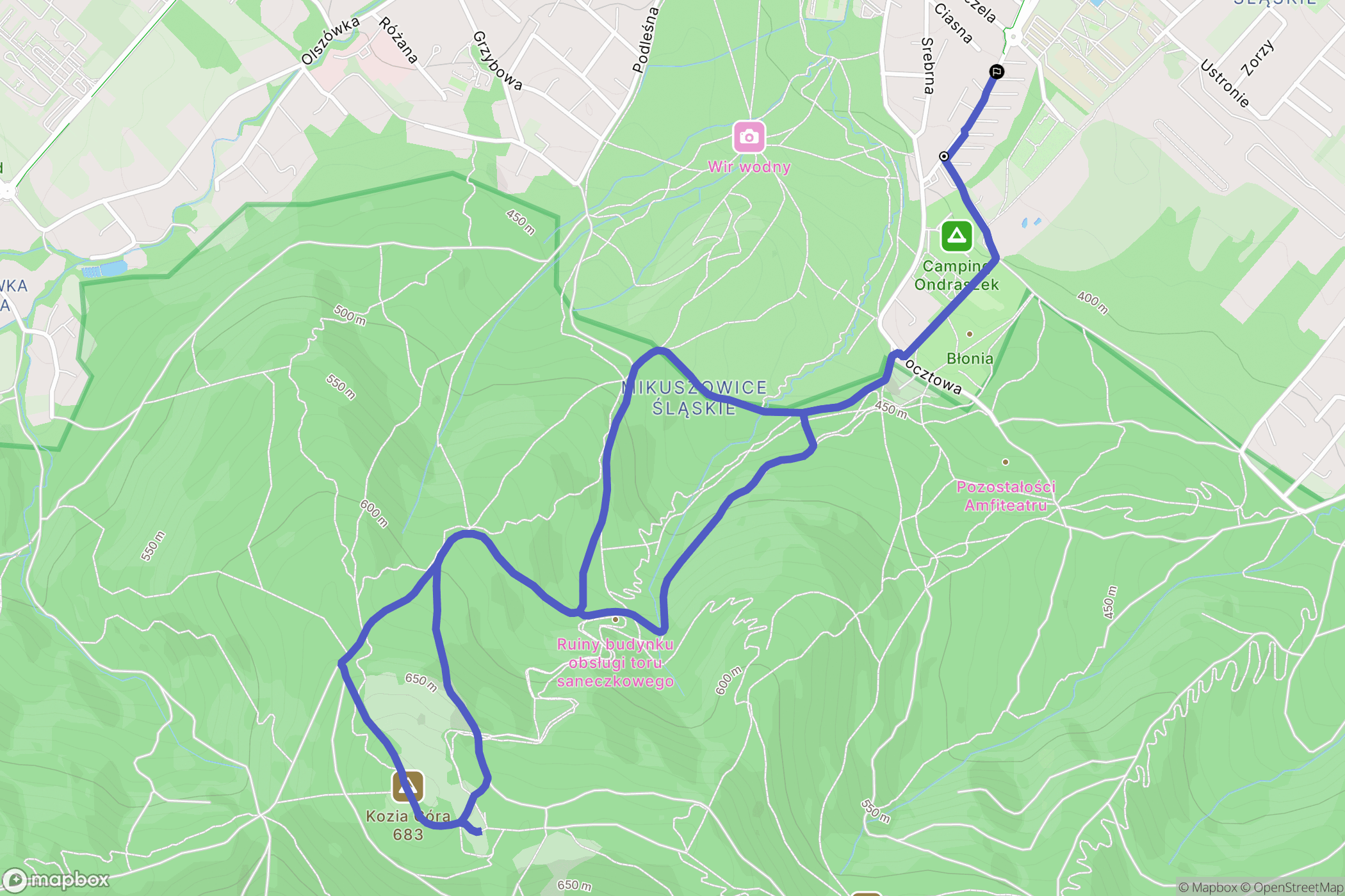 Bielsko-Biała: mapa trasy - Poland
