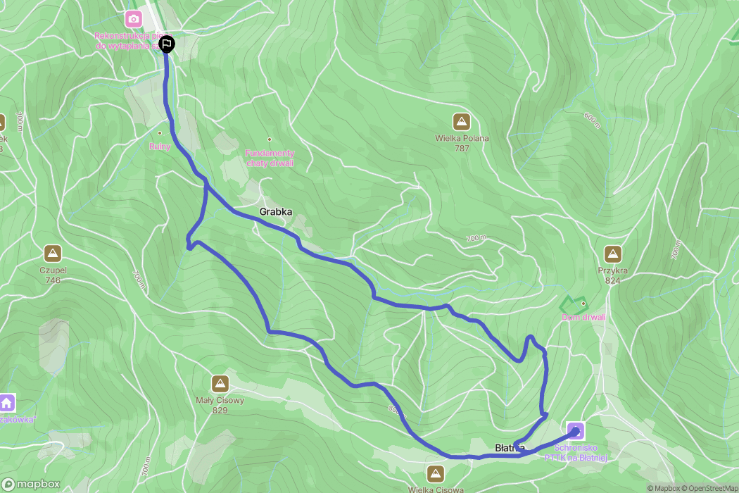 Brenna: mapa trasy - Poland