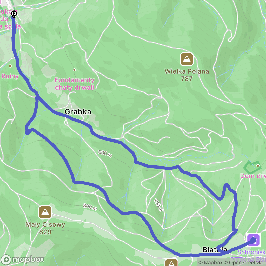 Brenna: mapa trasy - Poland