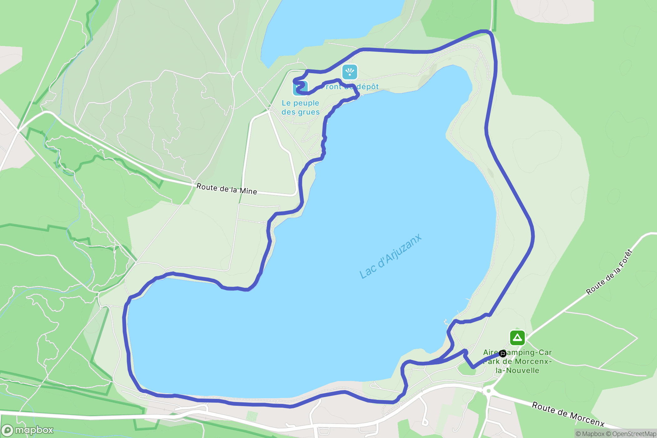Morcenx-la-Nouvelle : carte du parcours de randonnée - France