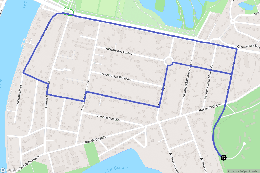 Draveil : carte du parcours de randonnée - France