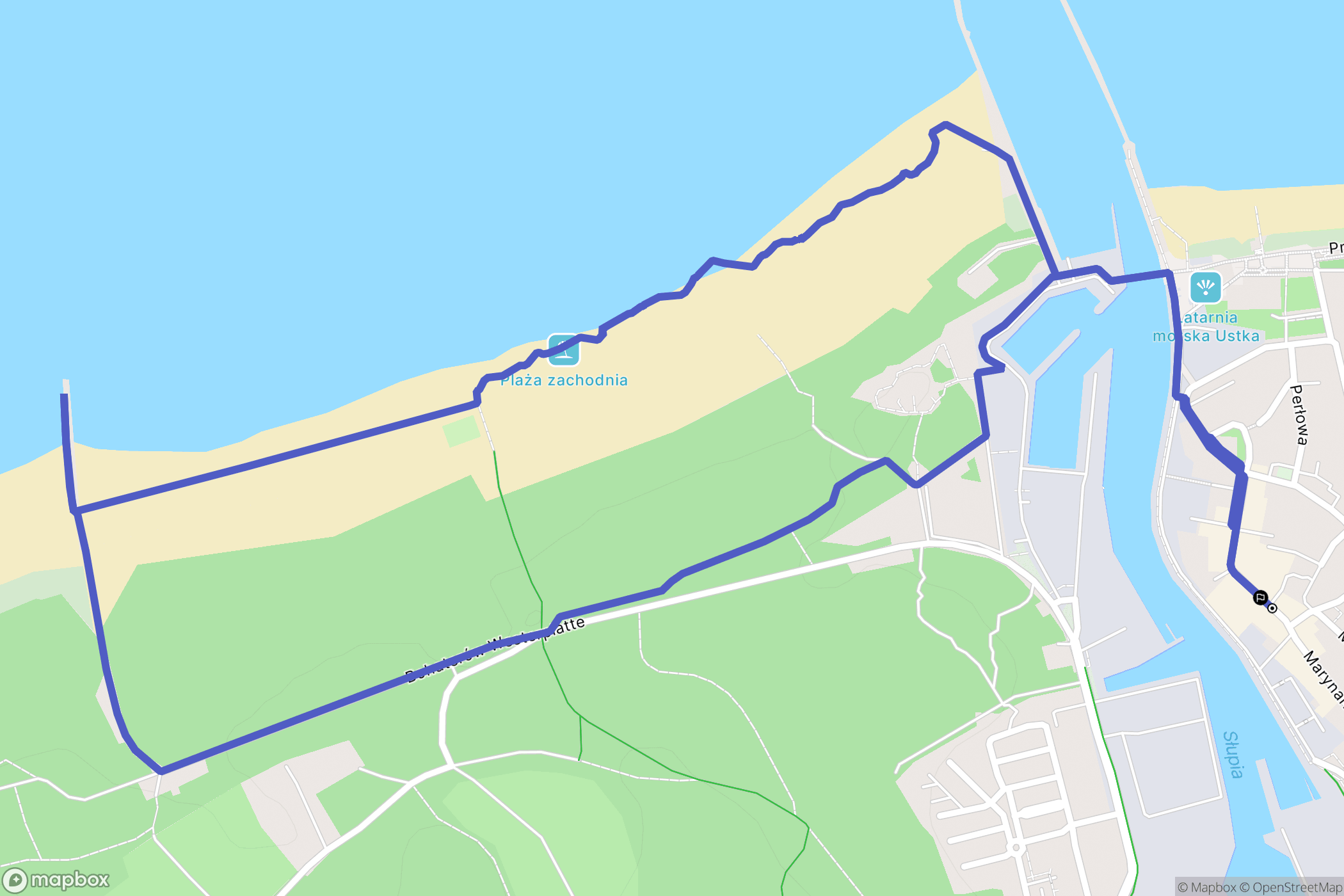 Ustka: mapa trasy - Poland