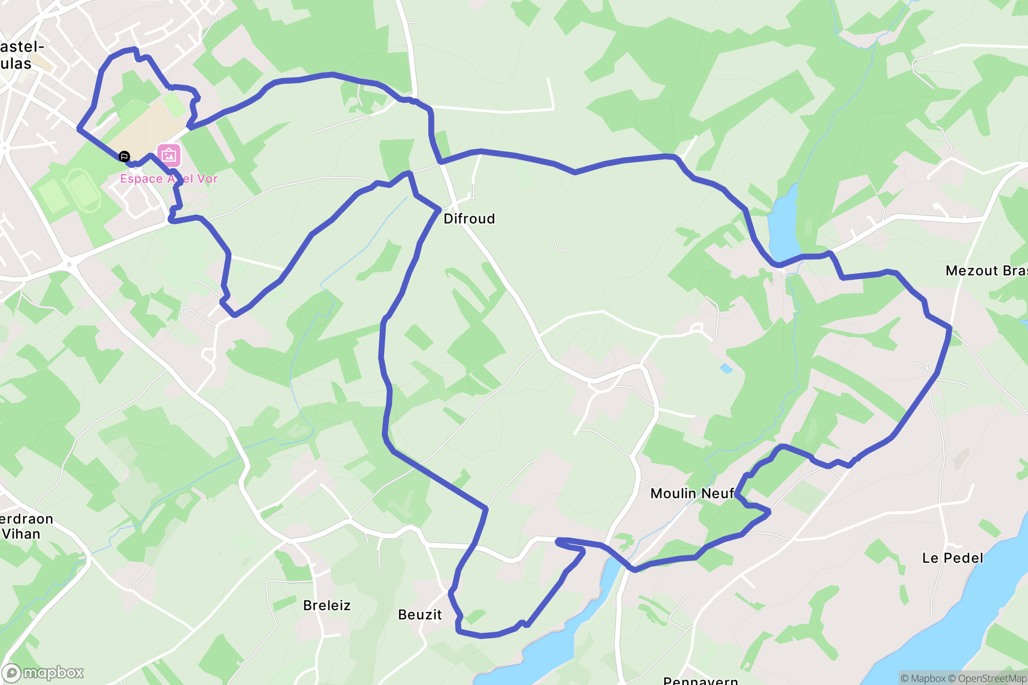 Plougastel-Daoulas : carte du parcours de randonnée - France