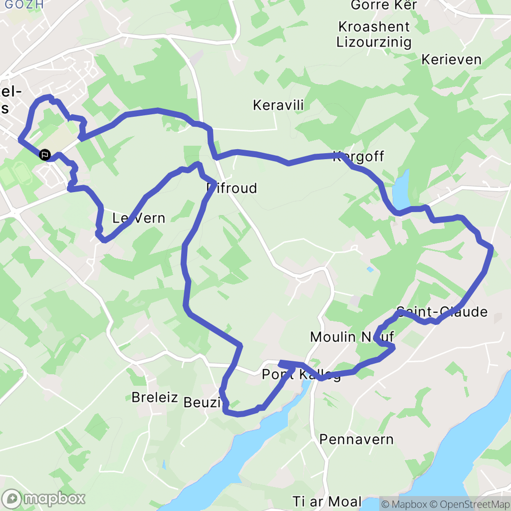 Plougastel-Daoulas : carte du parcours de randonnée - France