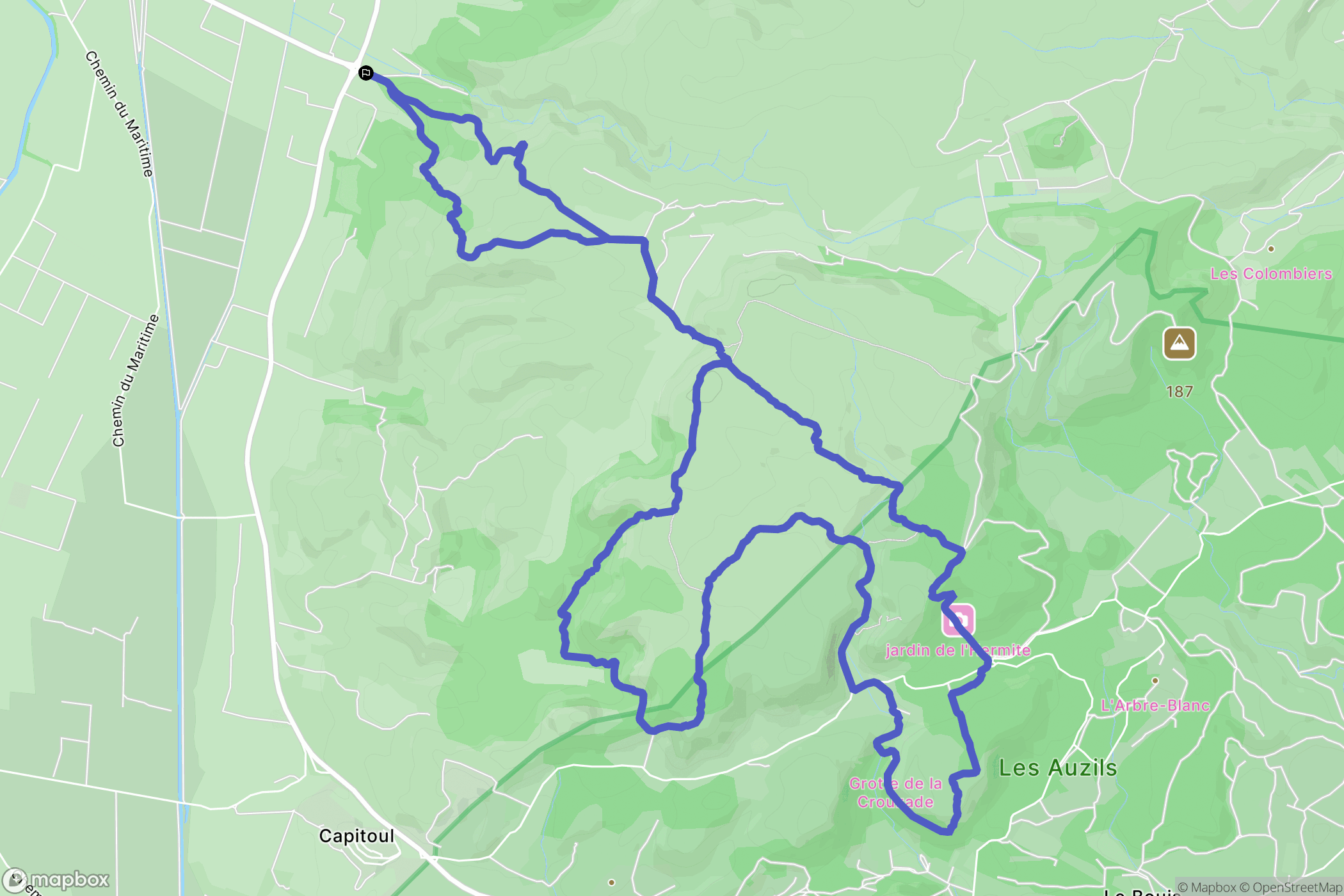 Narbonne : carte du parcours de randonnée - France