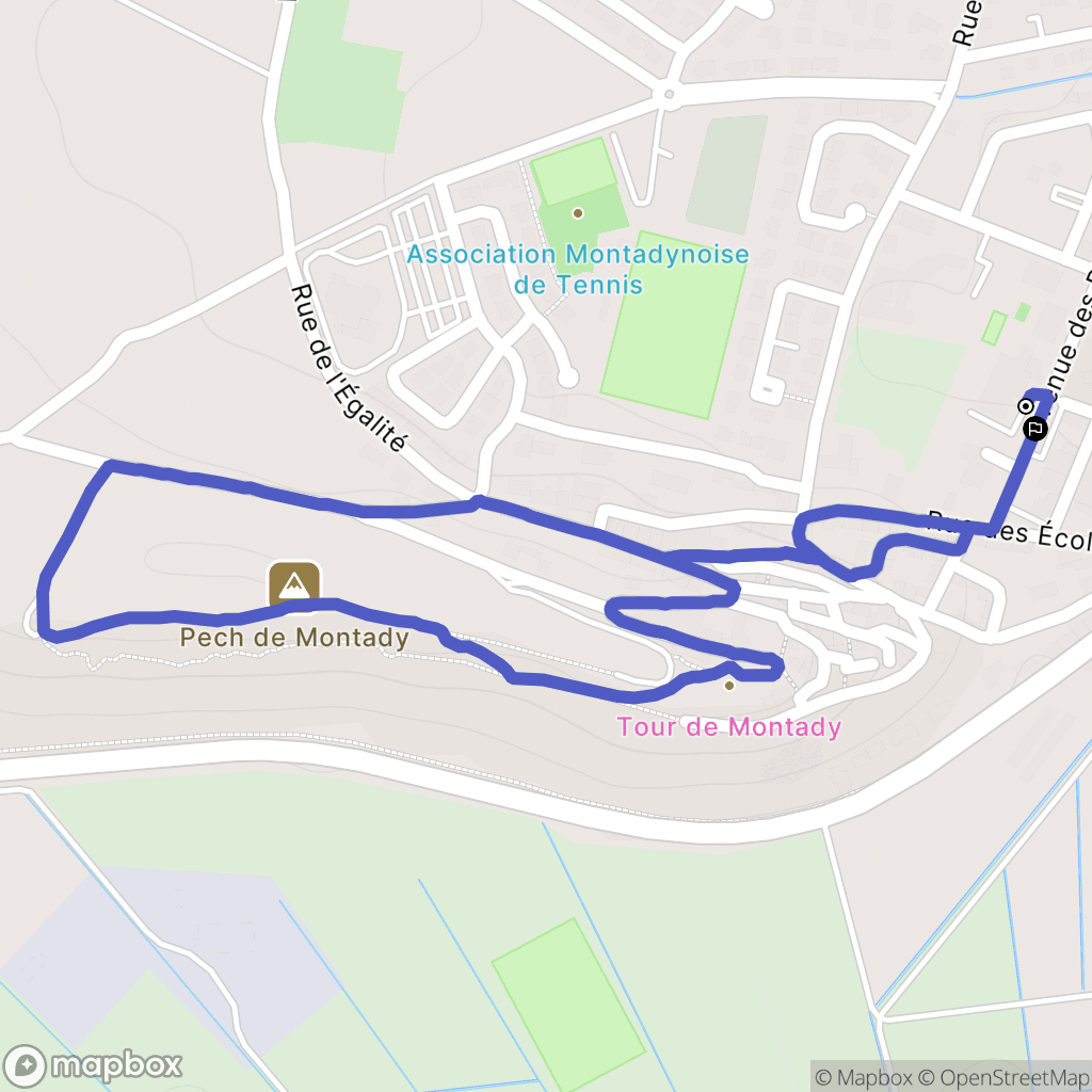 Montady : carte du parcours de randonnée - France