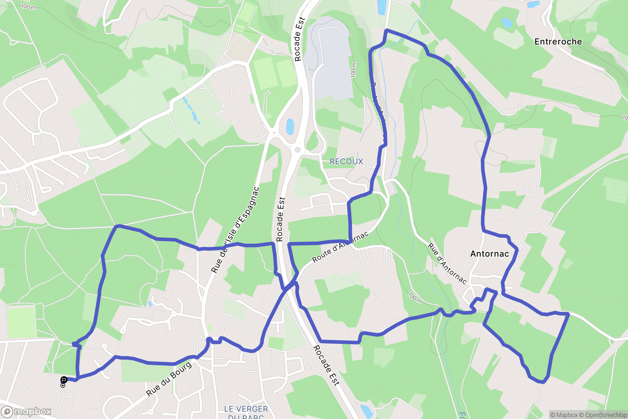 Soyaux : carte du parcours de randonnée - France