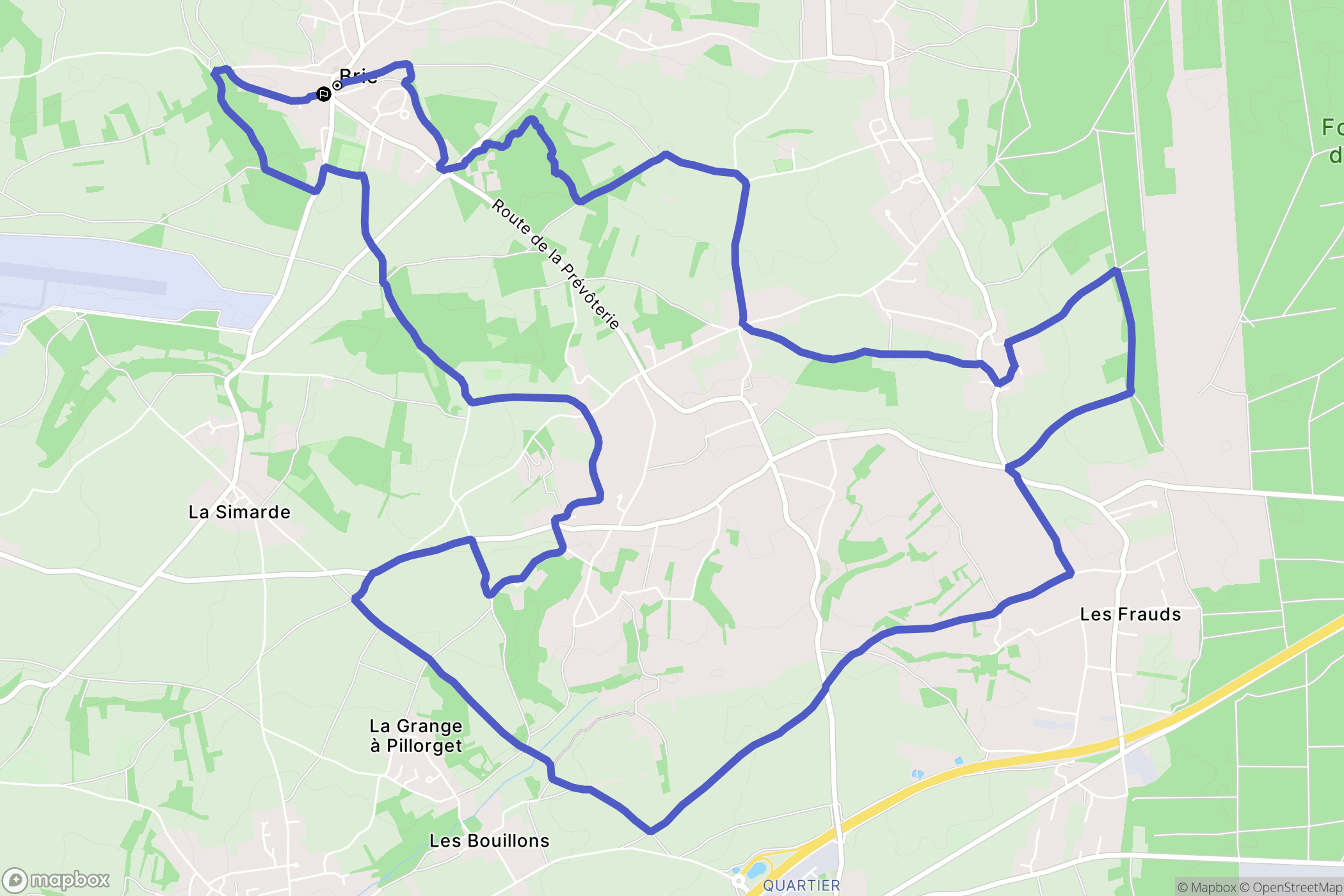 Brie : carte du parcours de randonnée - France