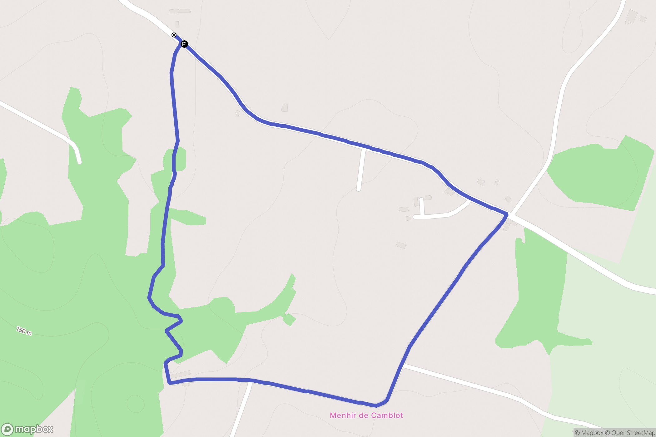 Ménéac : carte du parcours de randonnée - France