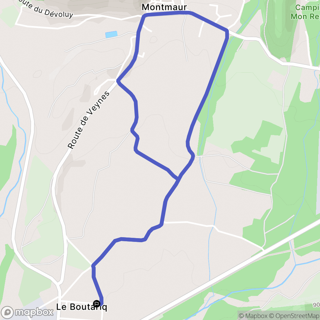 Montmaur : carte du parcours de randonnée - France