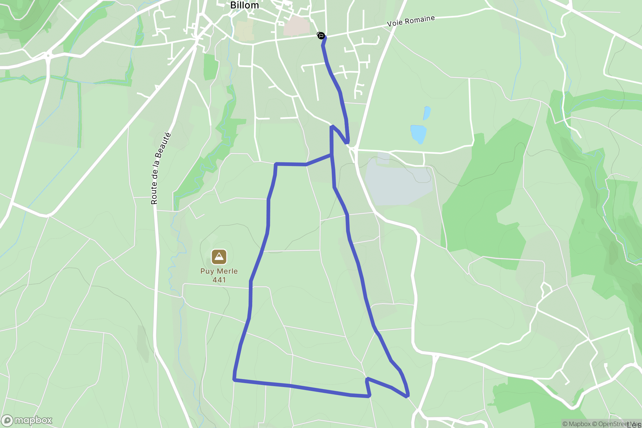 Billom : carte du parcours de randonnée - France