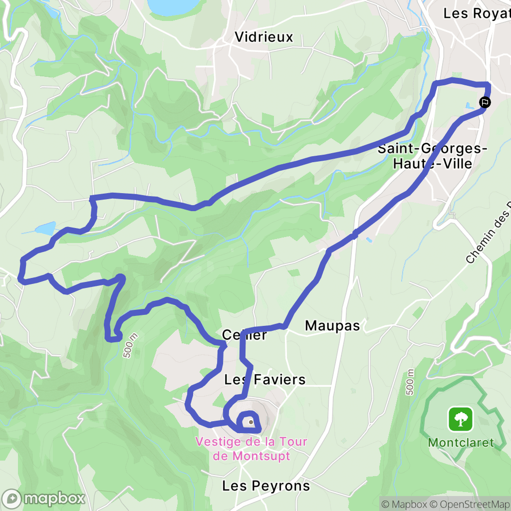 Saint-Georges-Haute-ville : carte du parcours de randonnée - France
