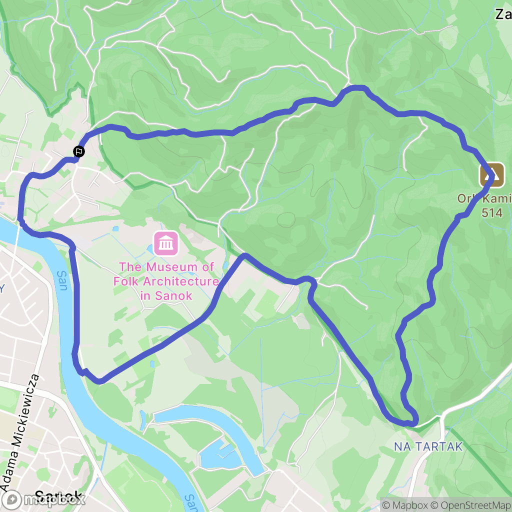 Sanok: mapa trasy - Poland