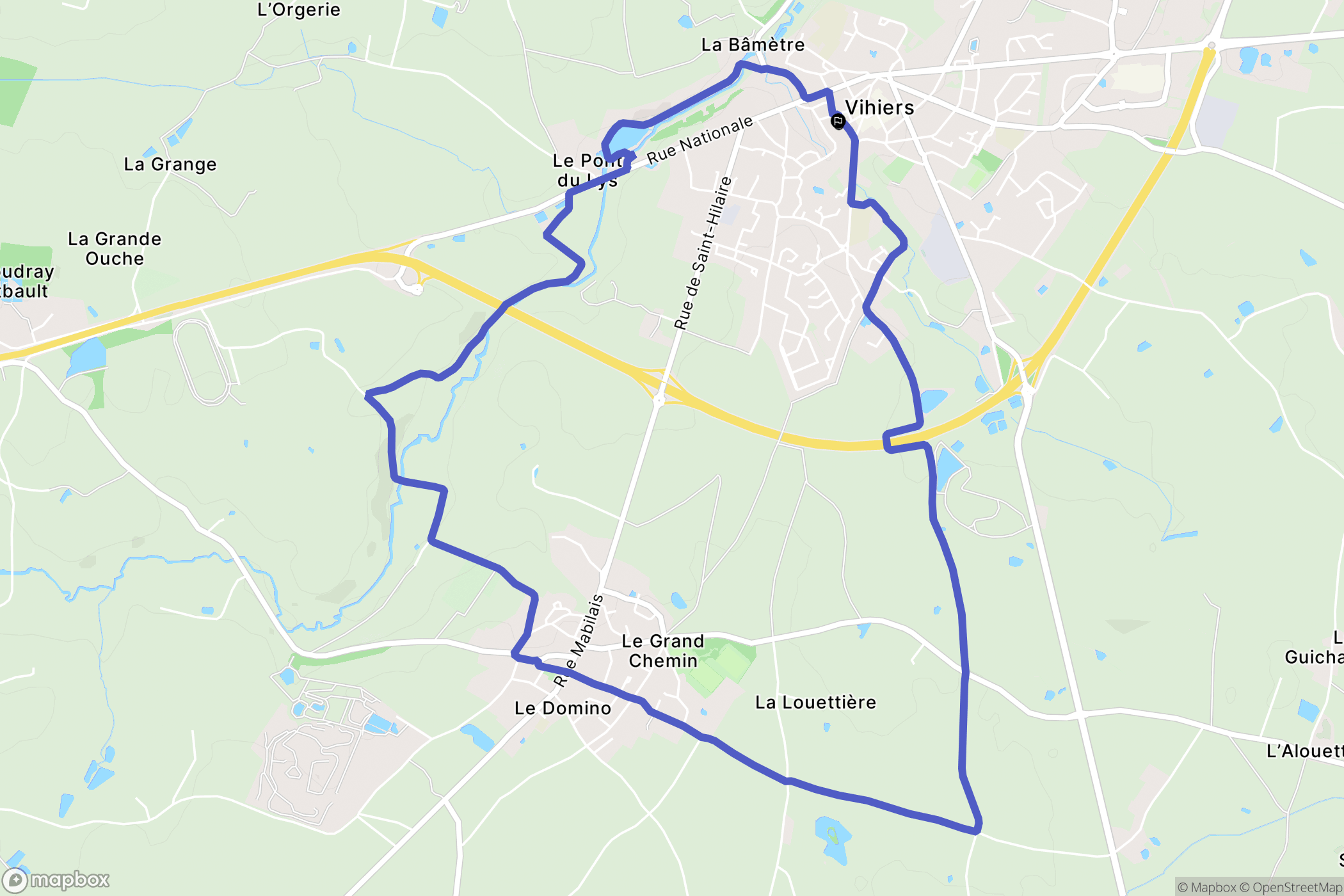 Lys-Haut-Layon : carte du parcours de randonnée - France