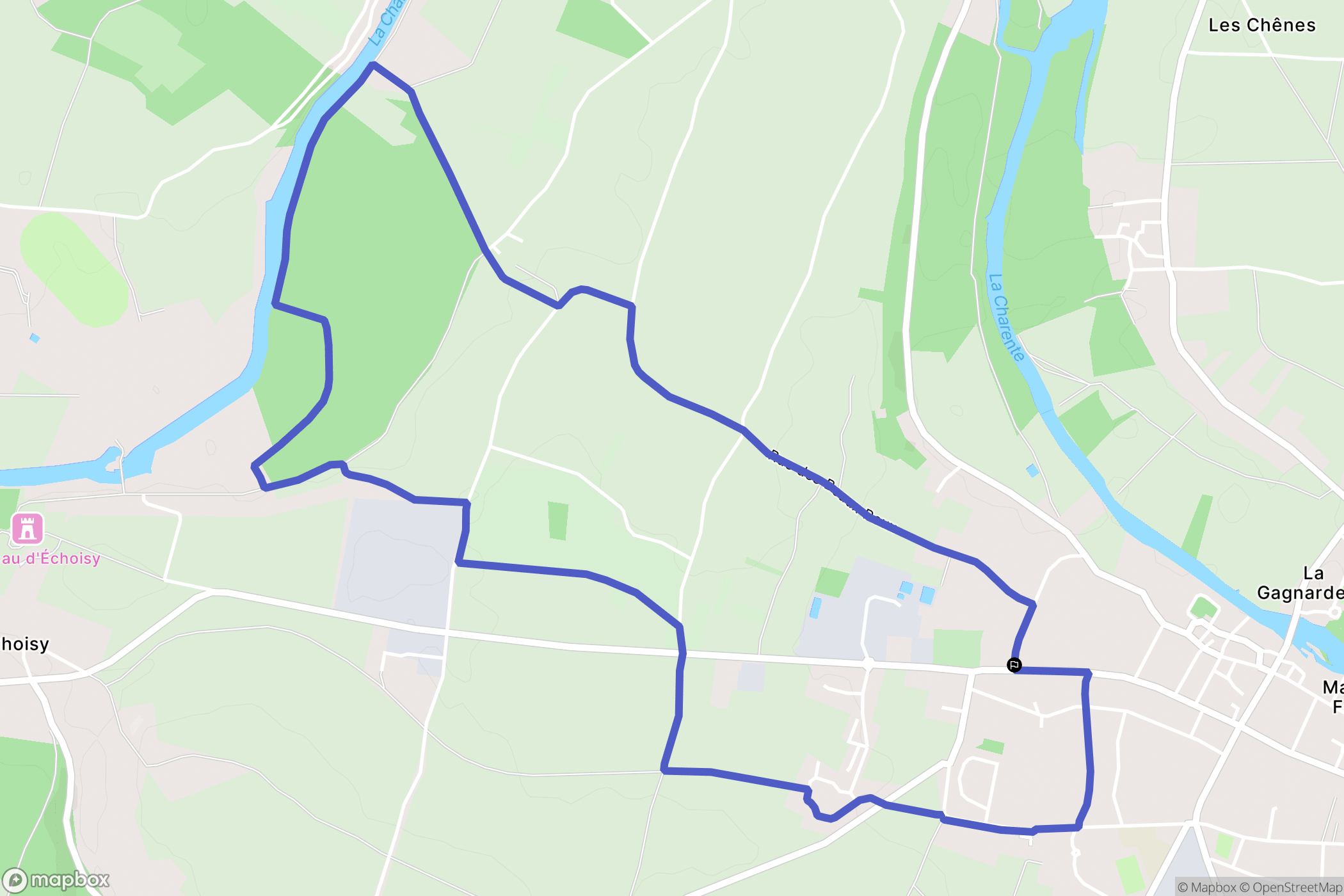 Mansle-les-Fontaines : carte du parcours de randonnée - France
