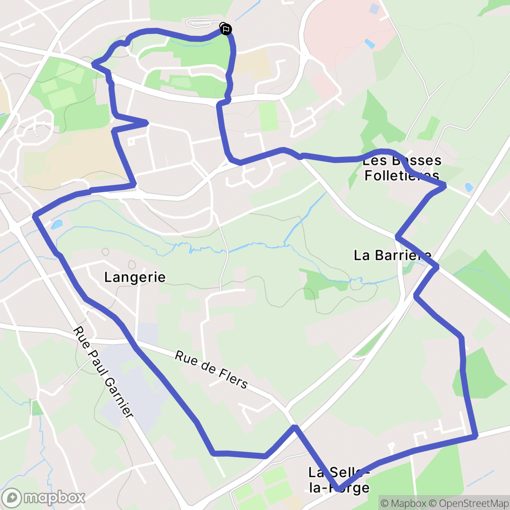 Flers : carte du parcours de randonnée - France