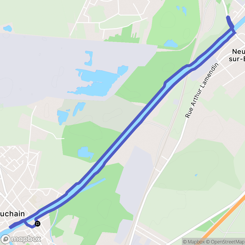 Bouchain : carte du parcours de randonnée - France