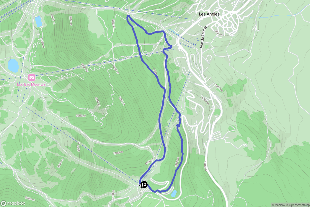 Les Angles : carte du parcours de randonnée - France