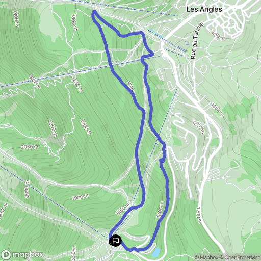 Les Angles : carte du parcours de randonnée - France