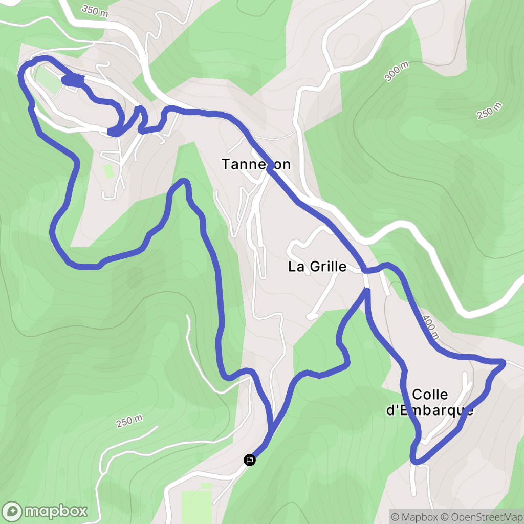 Tanneron : carte du parcours de randonnée - France