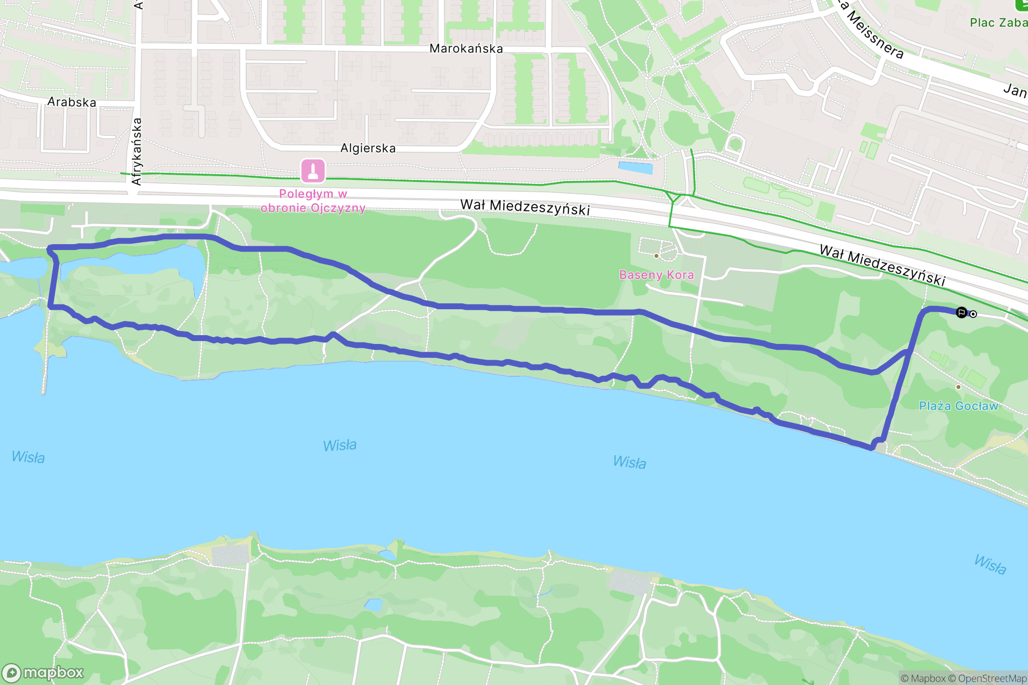 Warszawa: mapa trasy - Poland