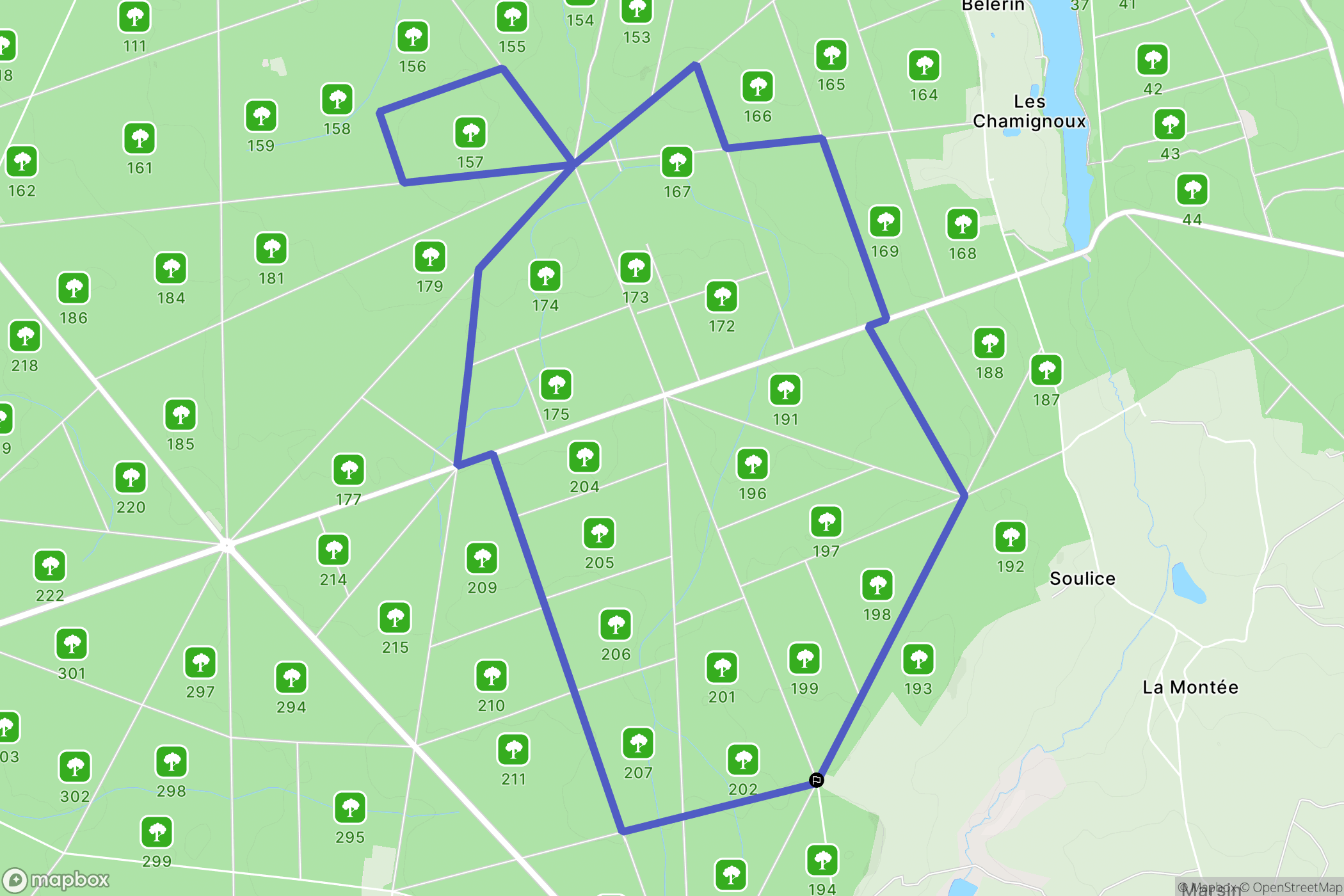 Cérilly : carte du parcours de randonnée - France