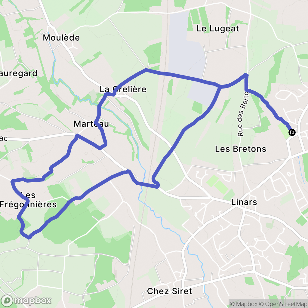 Fléac : carte du parcours de randonnée - France