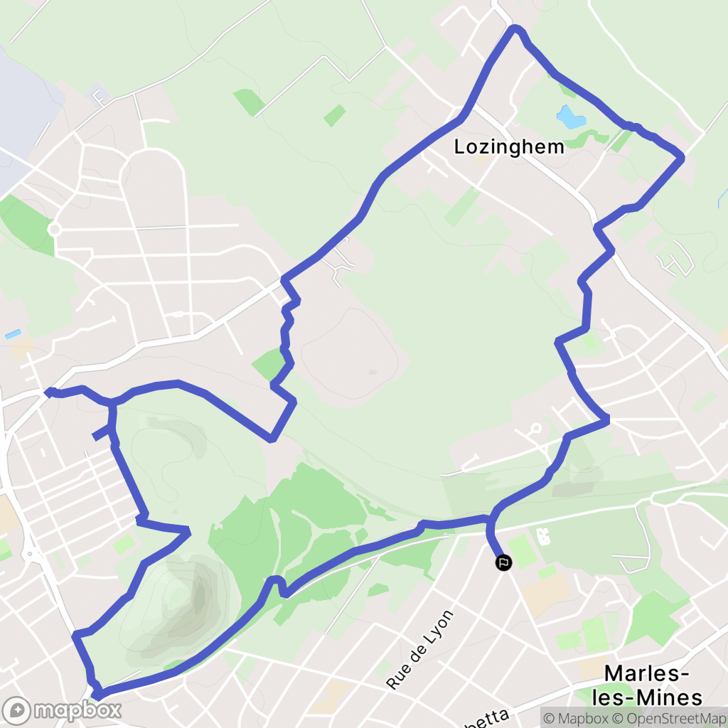 Marles-les-Mines : carte du parcours de randonnée - France