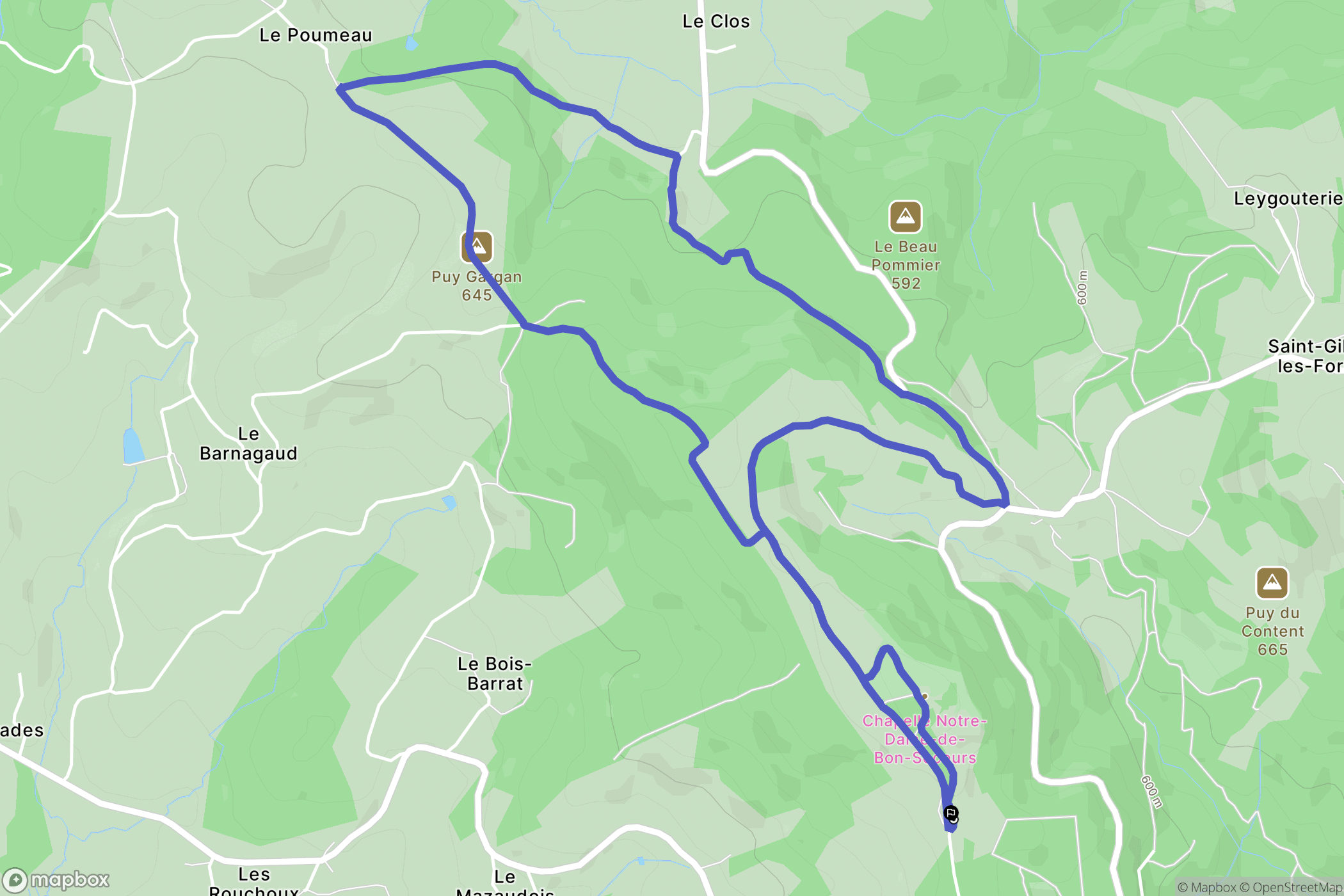 Saint-Gilles-les-Forêts : carte du parcours de randonnée - France