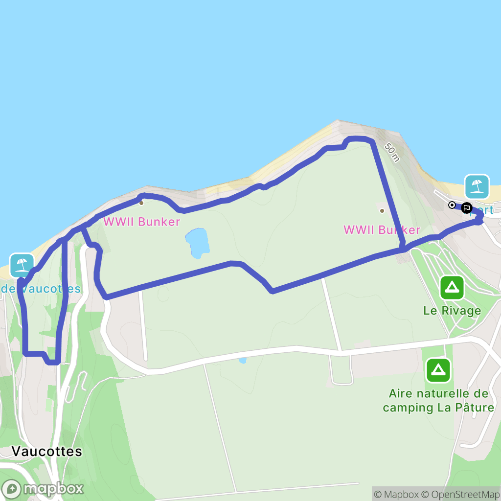 Yport : carte du parcours de randonnée - France