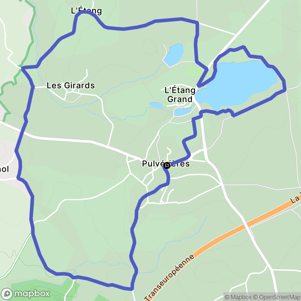 Pulvérières : carte du parcours de randonnée - France
