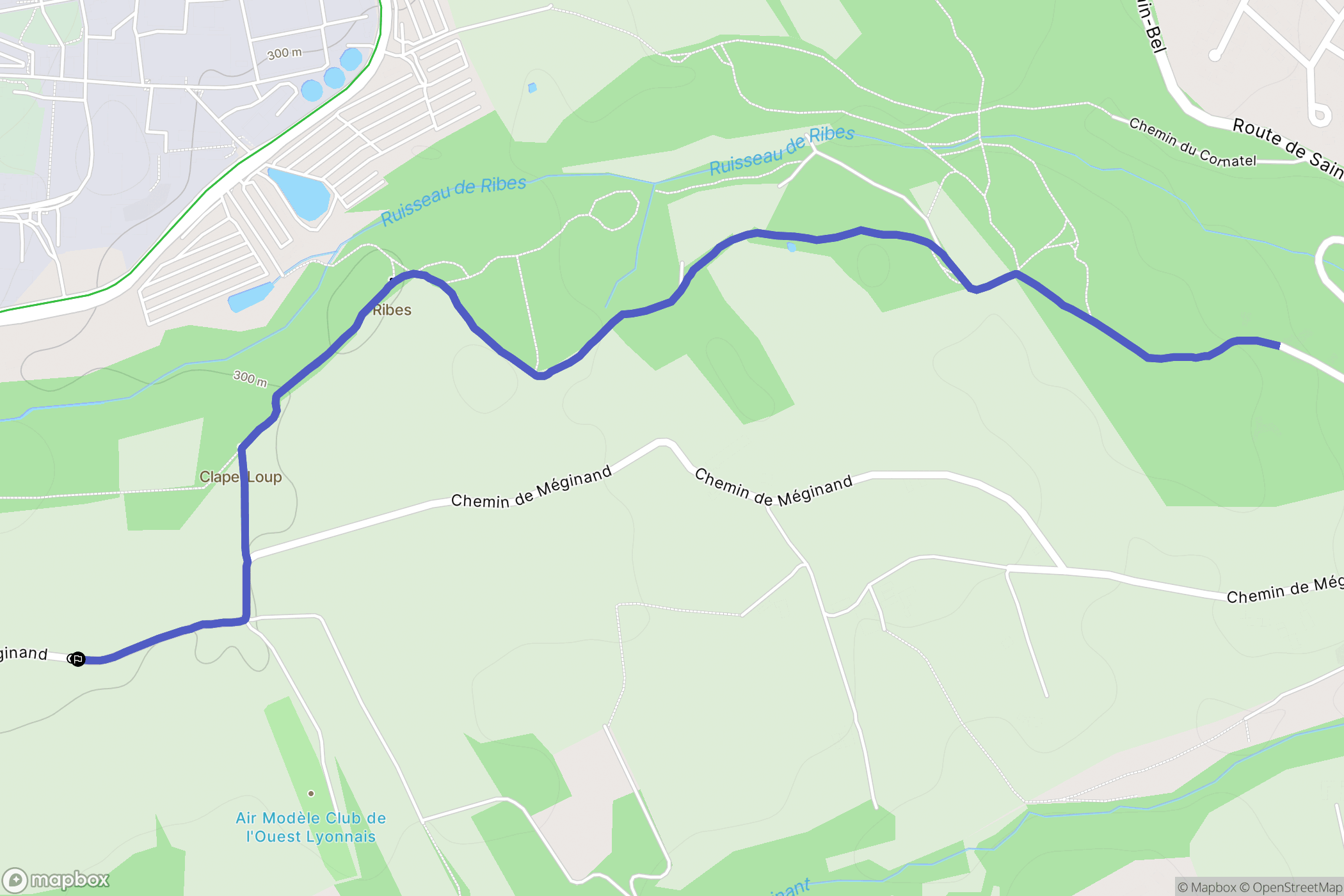 Sainte-Consorce : carte du parcours de randonnée - France