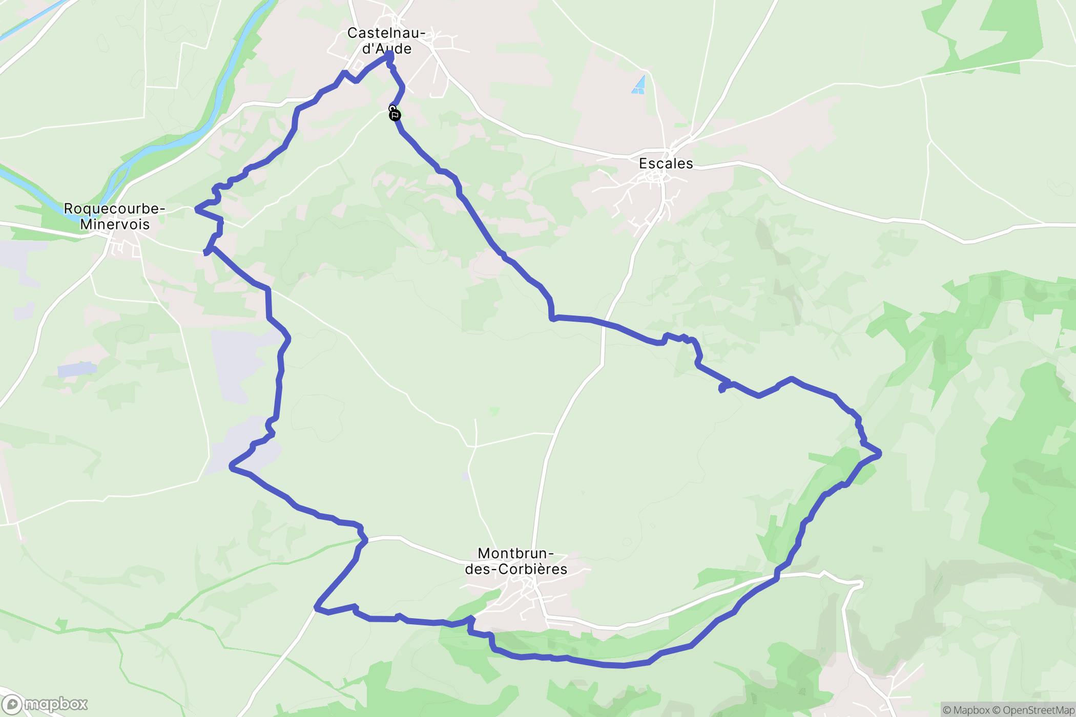 Castelnau-d'Aude : carte du parcours de randonnée - France