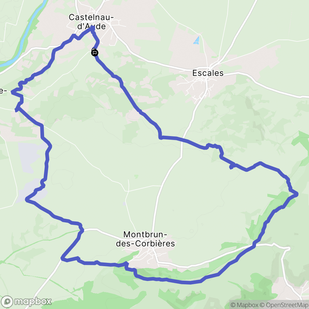 Castelnau-d'Aude : carte du parcours de randonnée - France