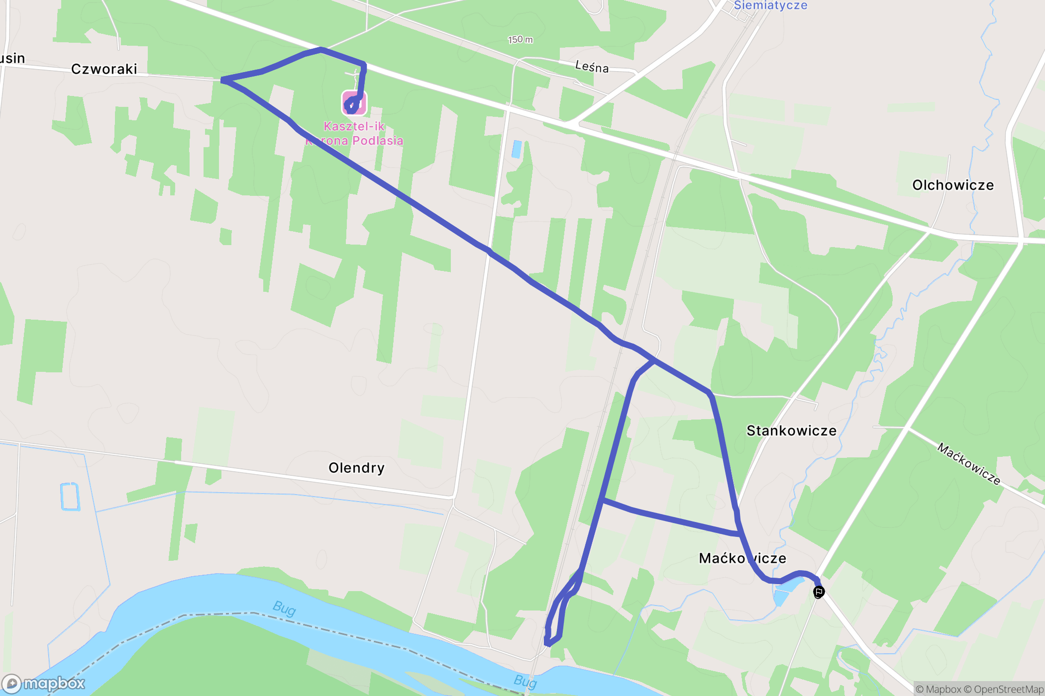 Maćkowicze: mapa trasy - Poland