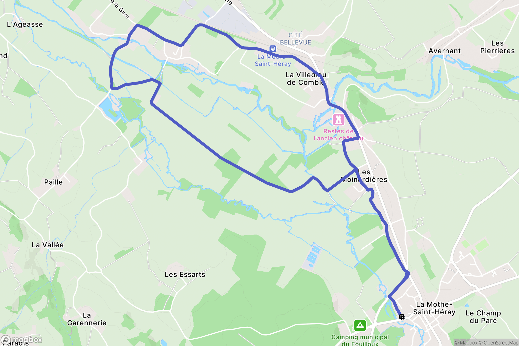 La Mothe-Saint-Héray : carte du parcours de randonnée - France