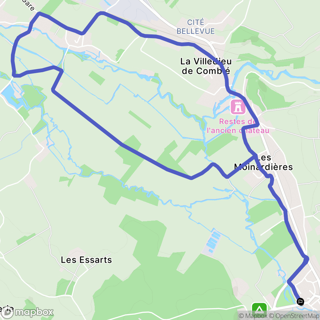 La Mothe-Saint-Héray : carte du parcours de randonnée - France