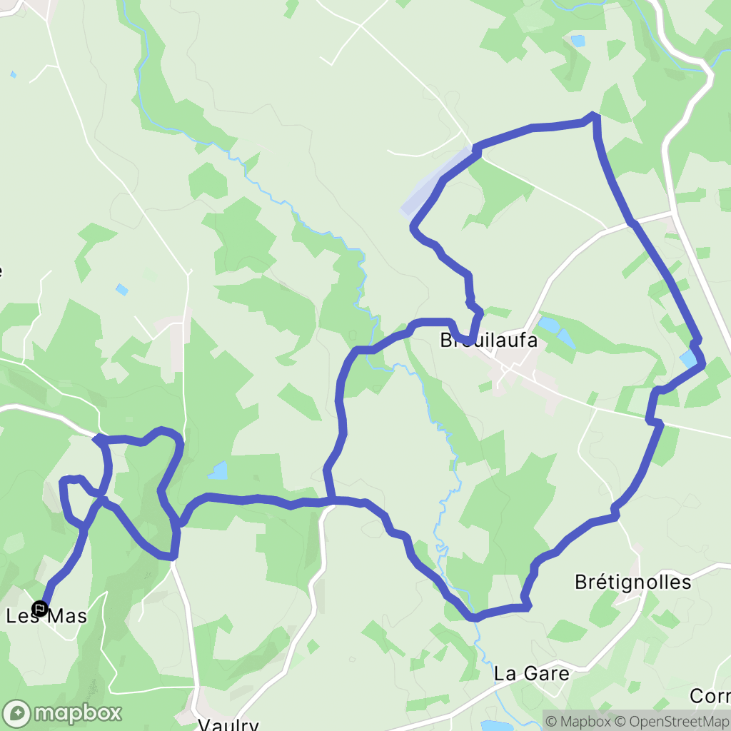Vaulry : carte du parcours de randonnée - France