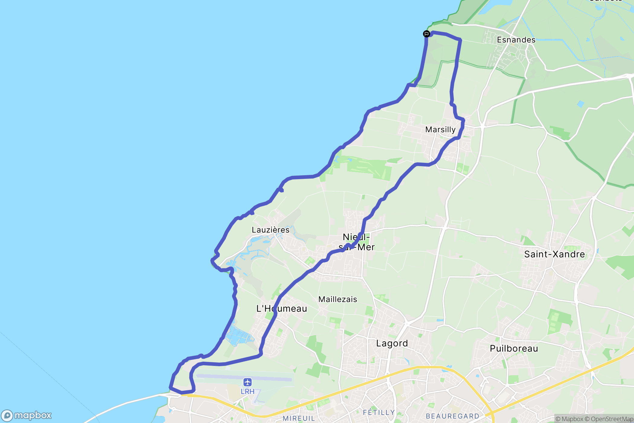 Esnandes : carte du parcours de randonnée - France