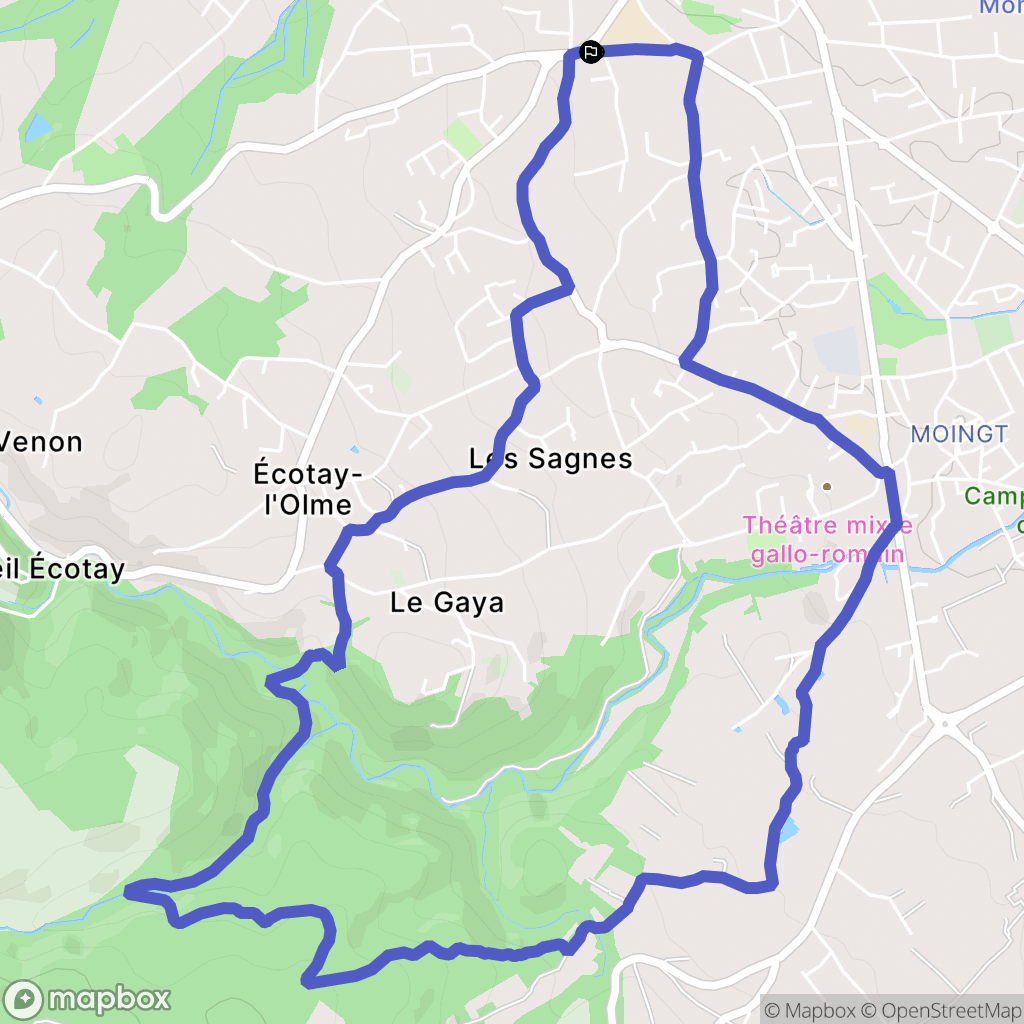 Montbrison : carte du parcours de randonnée - France