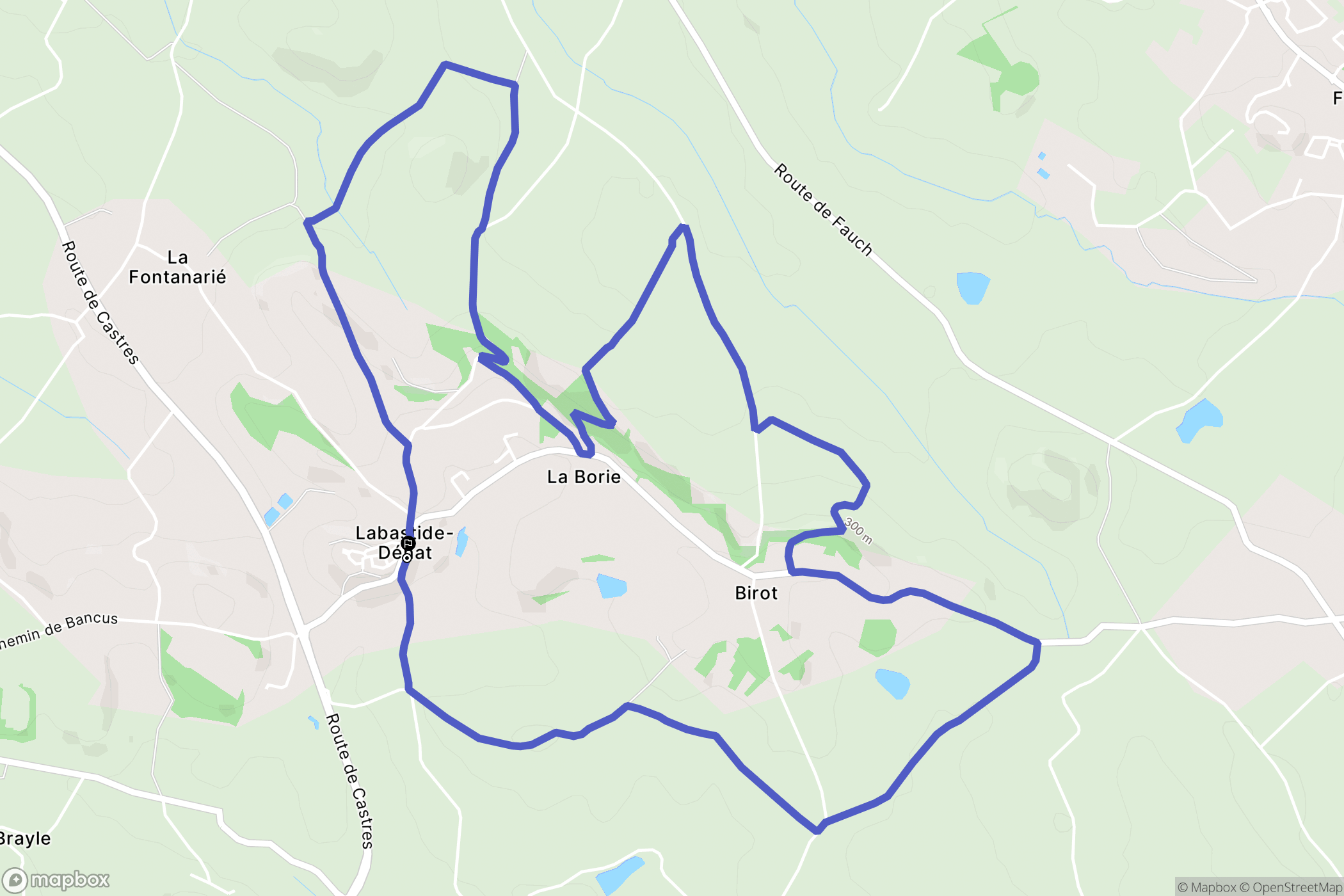 Puygouzon : carte du parcours de randonnée - France