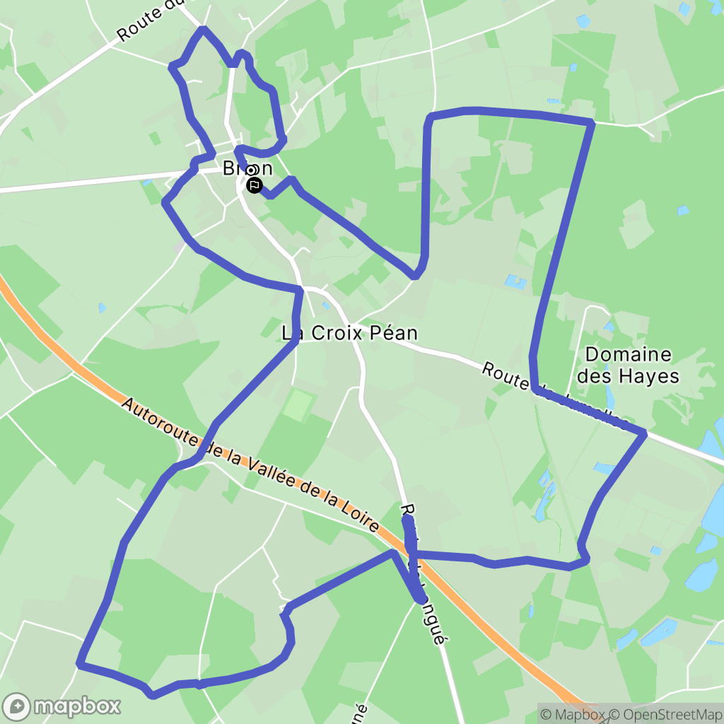 Les Bois d'Anjou : carte du parcours de randonnée - France