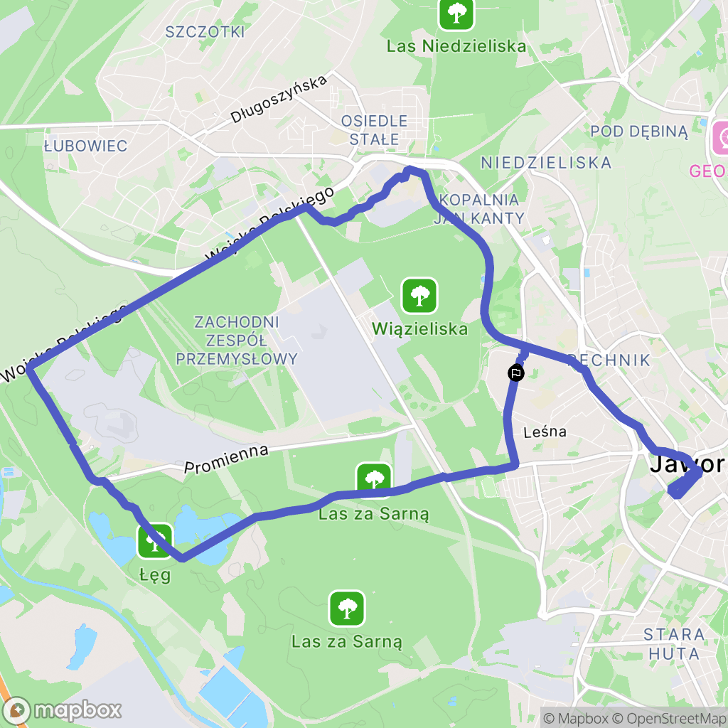 Jaworzno: mapa trasy - Poland