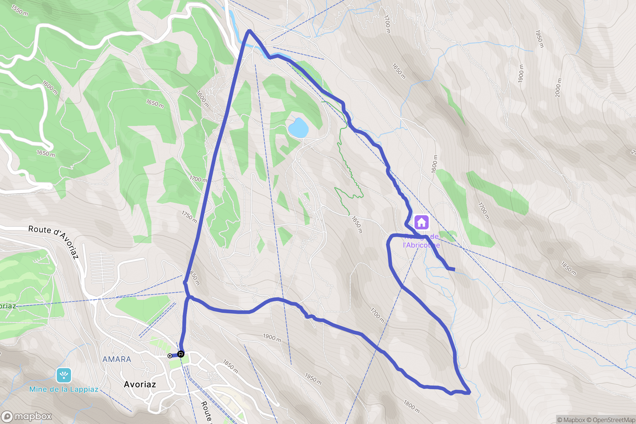 Morzine : carte du parcours de randonnée - France