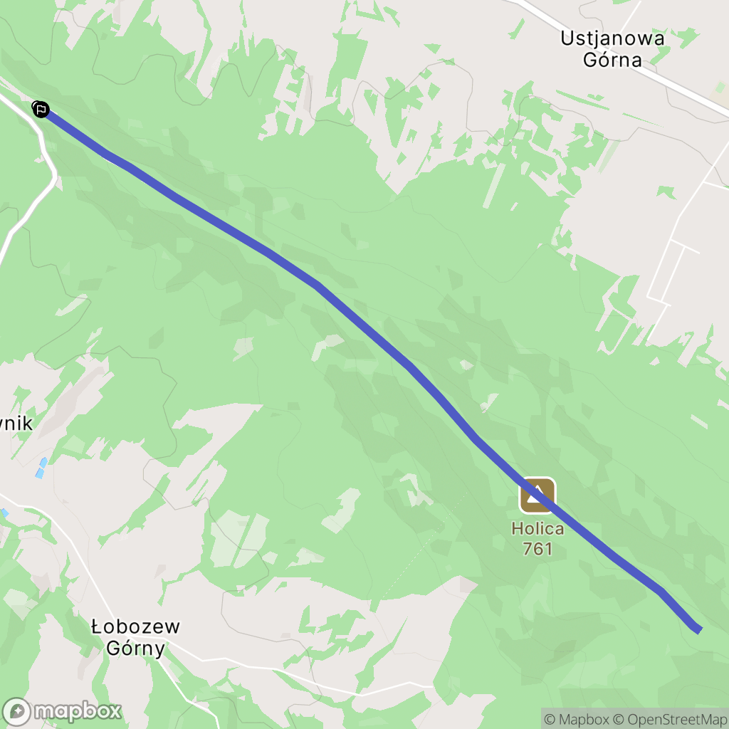 Ustjanowa Dolna: mapa trasy - Poland
