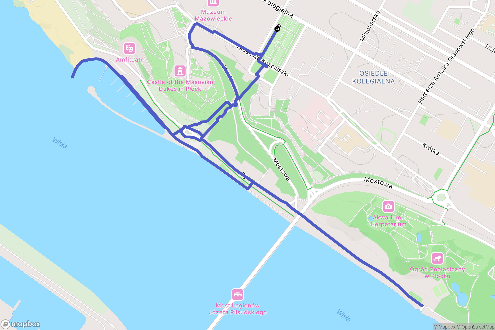 Płock: mapa trasy - Poland