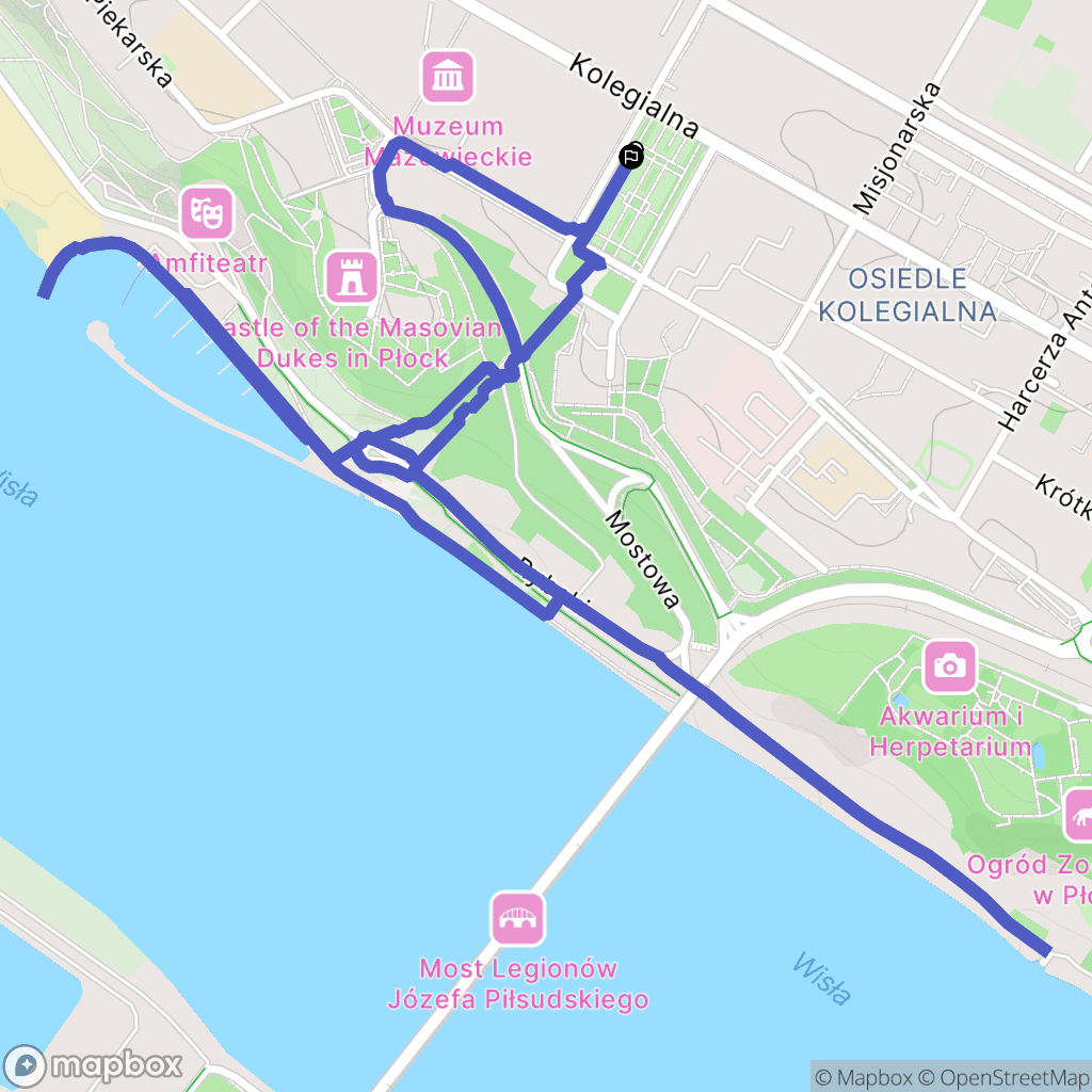 Płock: mapa trasy - Poland
